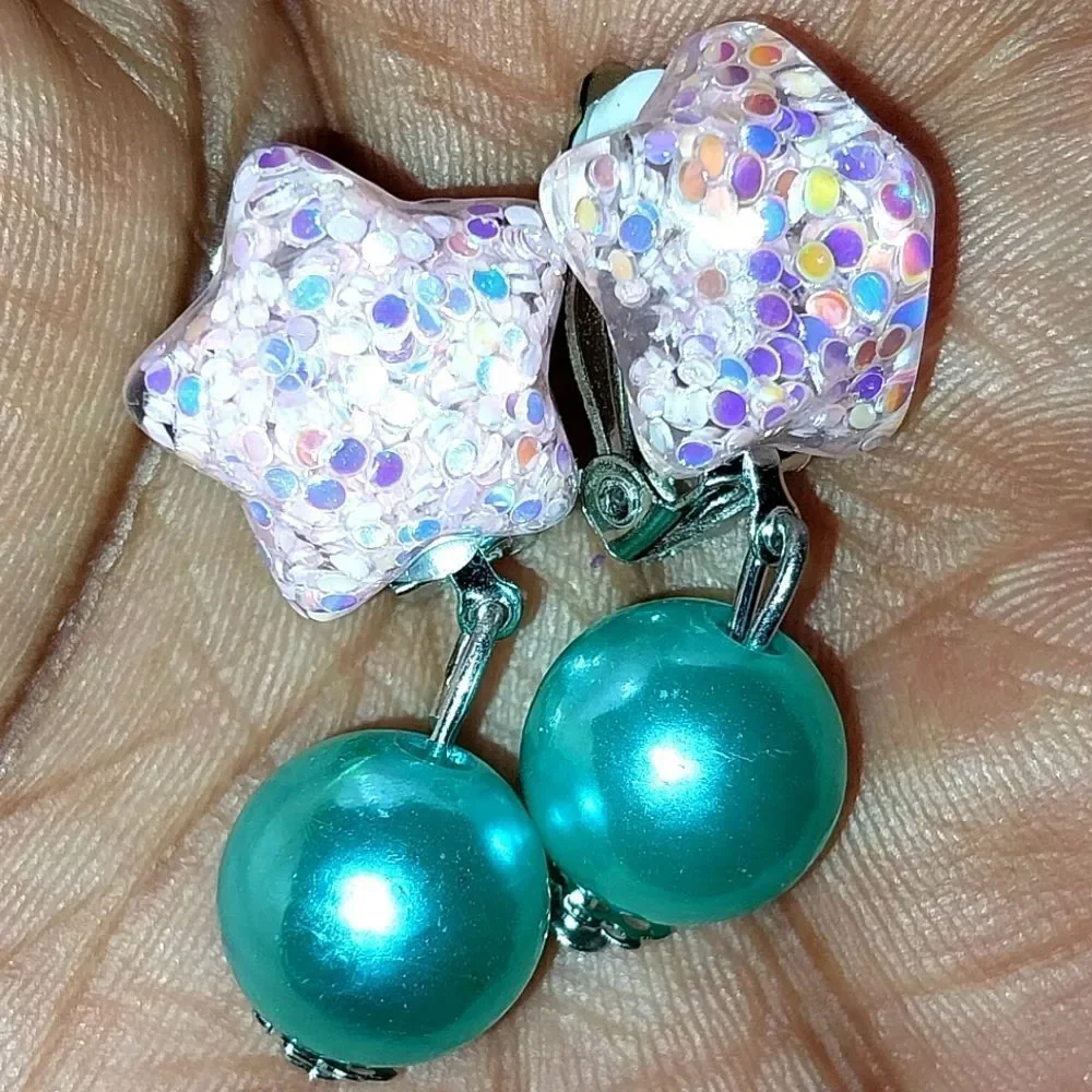 Star Beautiful Fashion Clip-on Kids Earrings